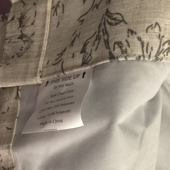 Zinchan linen blend lined curtain set of 2 panels 90” - Picture 6 of 8